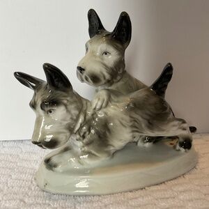 Antique Scottish Terrier - Black/White Scottie Dogs - Carl Scheidig Germany